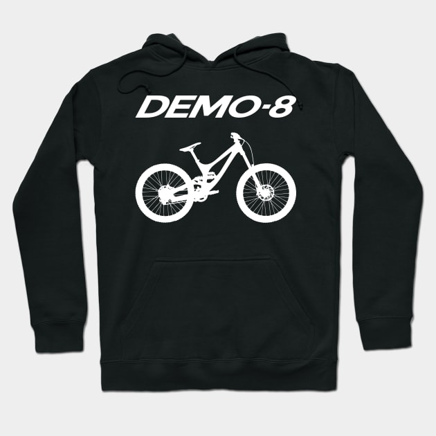 Silhouette of downhill bike. Hoodie by Hoyda